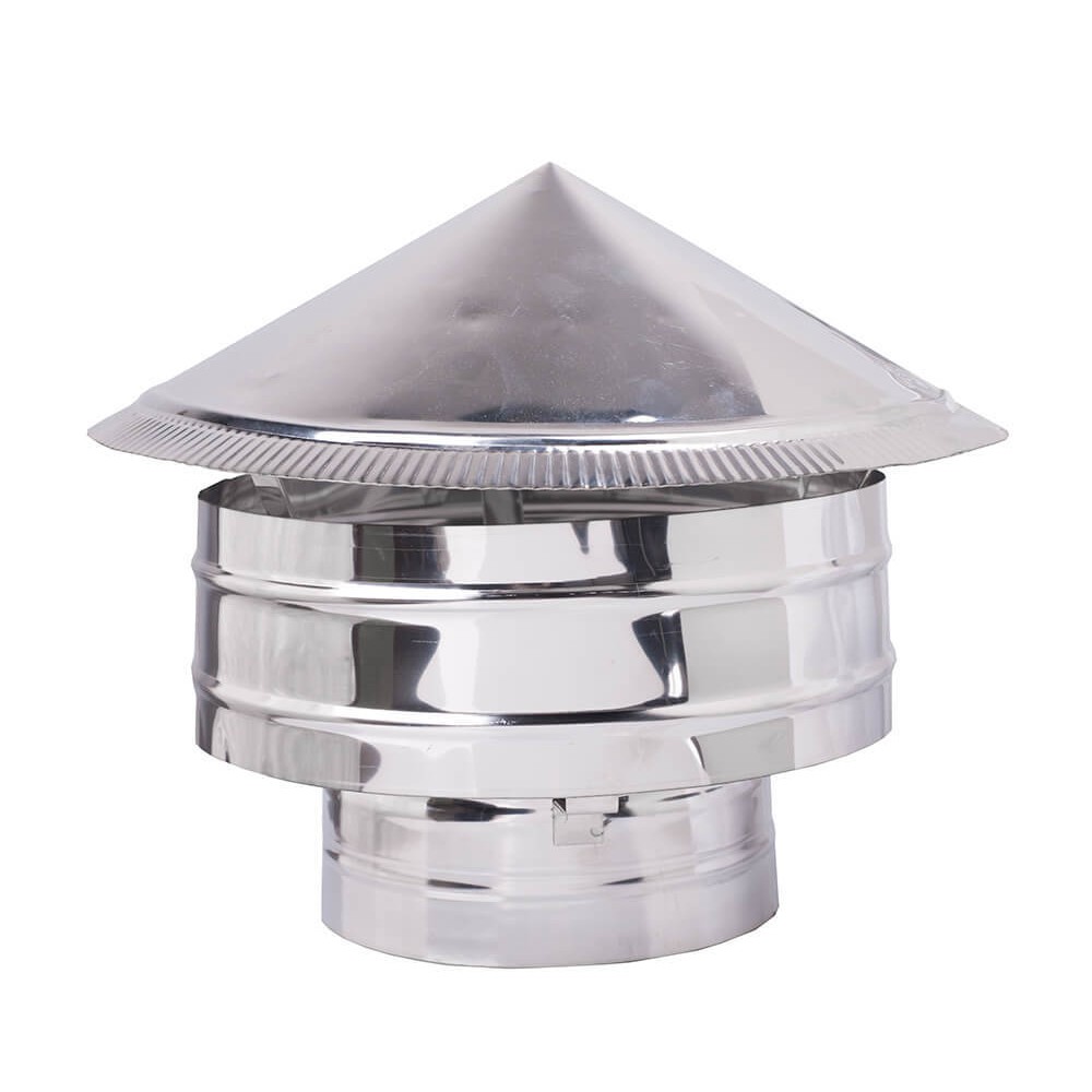 Cappello per canna fumaria in acciaio inox AISI 304, Doppia parete, Diametro Ф80-Ф500