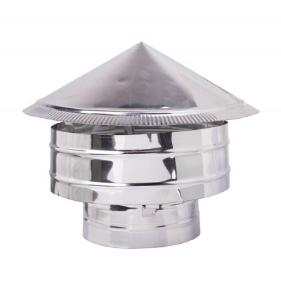 Cappello per canna fumaria in acciaio inox AISI 304, Doppia parete, Diametro Ф80-Ф500 - Canna Fumaria per Stufe a Legna