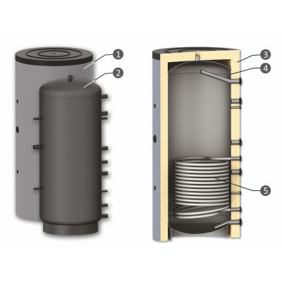 Buffer Tank Sunsystem, Model PR 800, Capacity 800L, One heat exchange coil - Confronto dei Prodotti