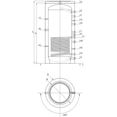 Buffer Tank Sunsystem, Model PR 2000, Capacity 2000L, One heat exchange coil, Industrial - Confronto dei Prodotti