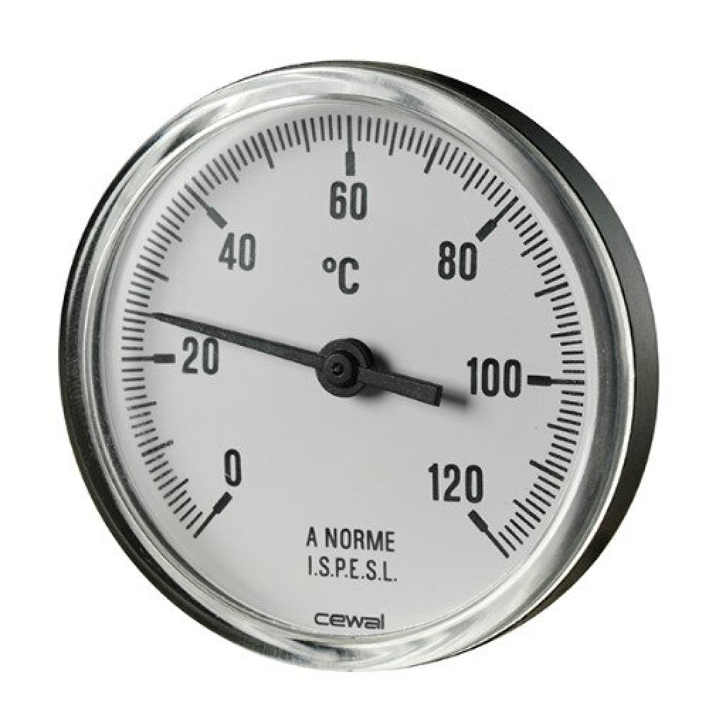 Bimetallic thermoplastic thermometer Cewal, Rear stem 50mm x 1/2'' | Riscaldamento Centrale | Installazione e Accessori |
