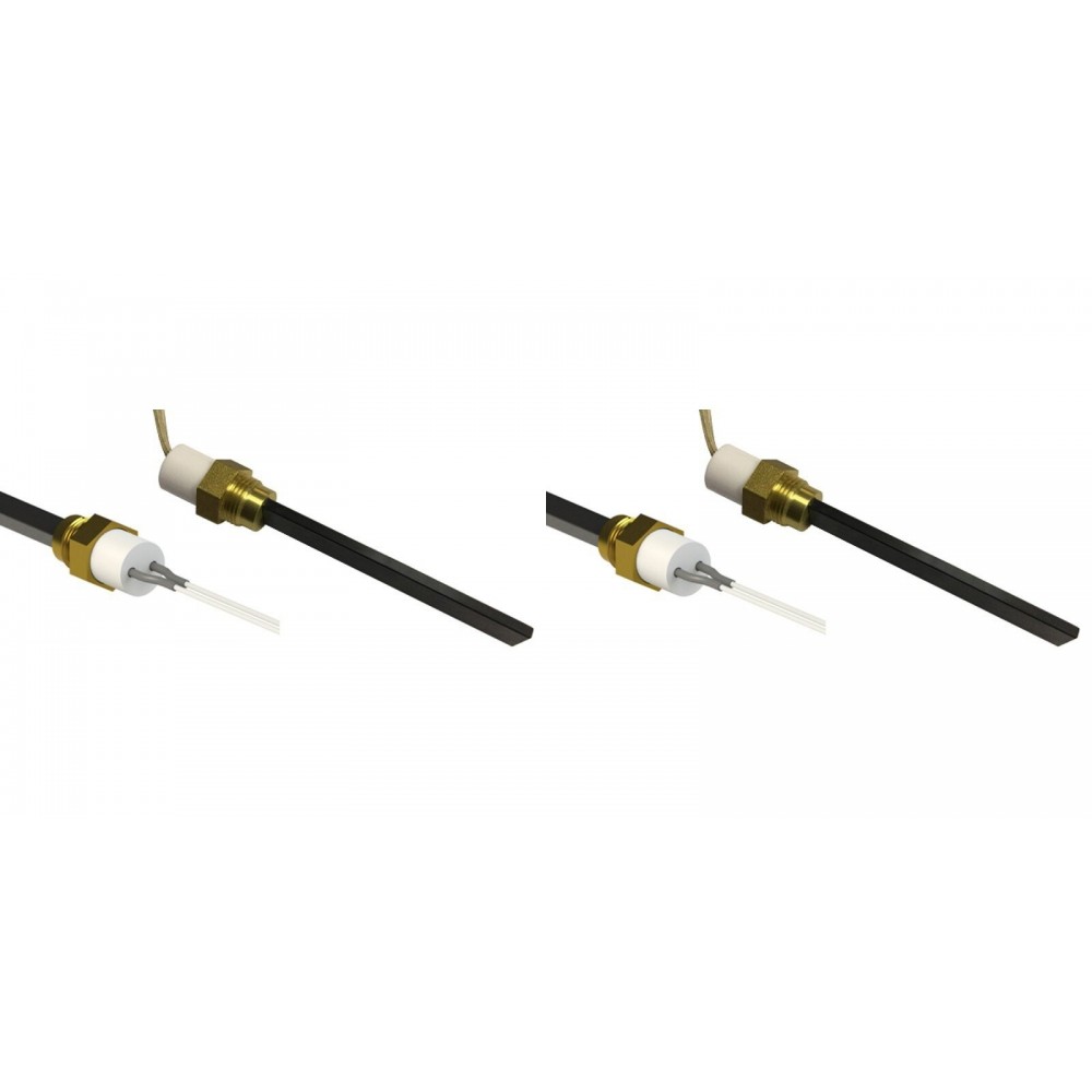 Resistenza accensione stufe a pellet bassa tensione Eco Spar, BURNiT, Adler, AMG, Ecoteck e altri, Lunghezza 126mm, 120W, 24V - x2 | Candeletta per Stufe a Pellet | Pezzi di Ricambio per Stufe a Pellet |