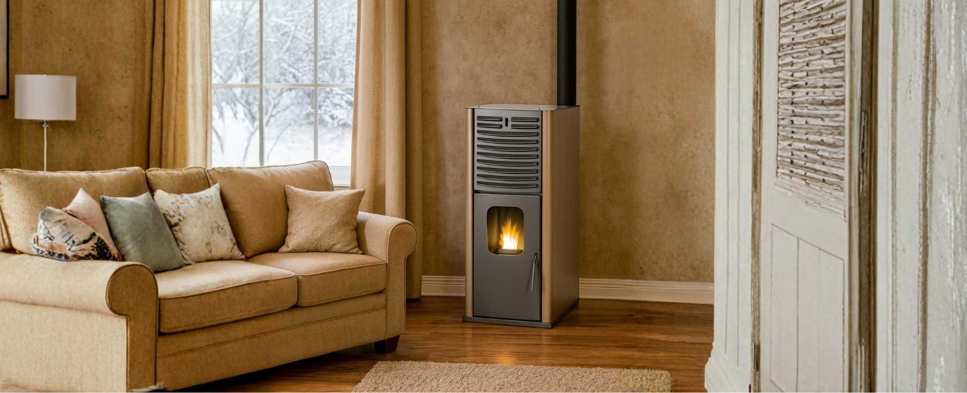 Camino a pellet con camicia d'acqua