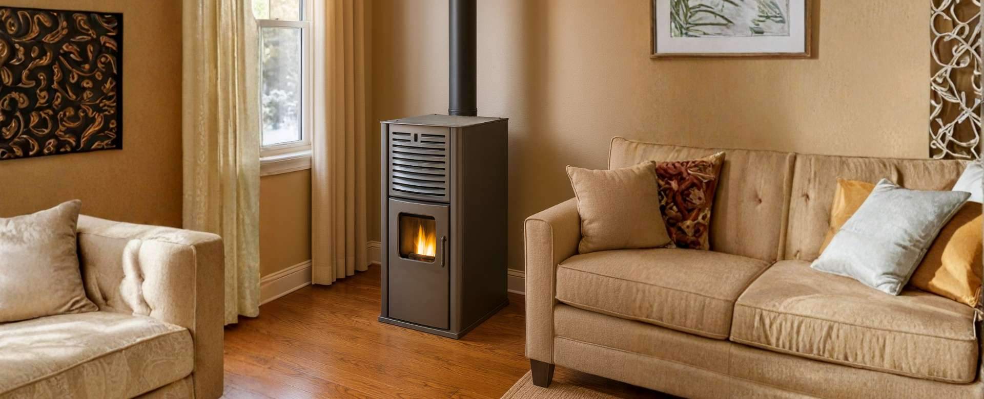 Camino a pellet con camicia d'acqua