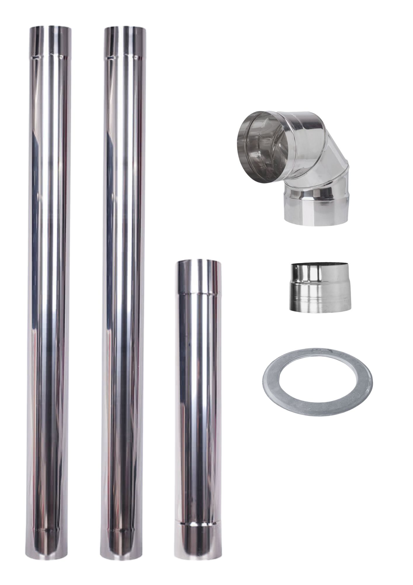 DESIGN ACCURATO GIUNZIONE acciaio inox stufa a legna tubo diametro 6 cm
